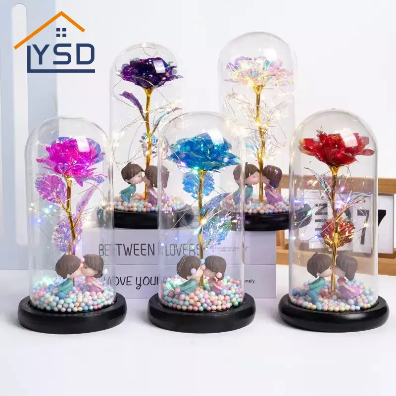 Стеклянные куполообразные цветы ко Дню святого Валентина